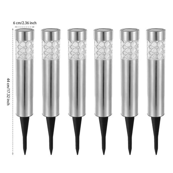 Garden Solar Lamps with RGB Lighting and Stainless Steel Build