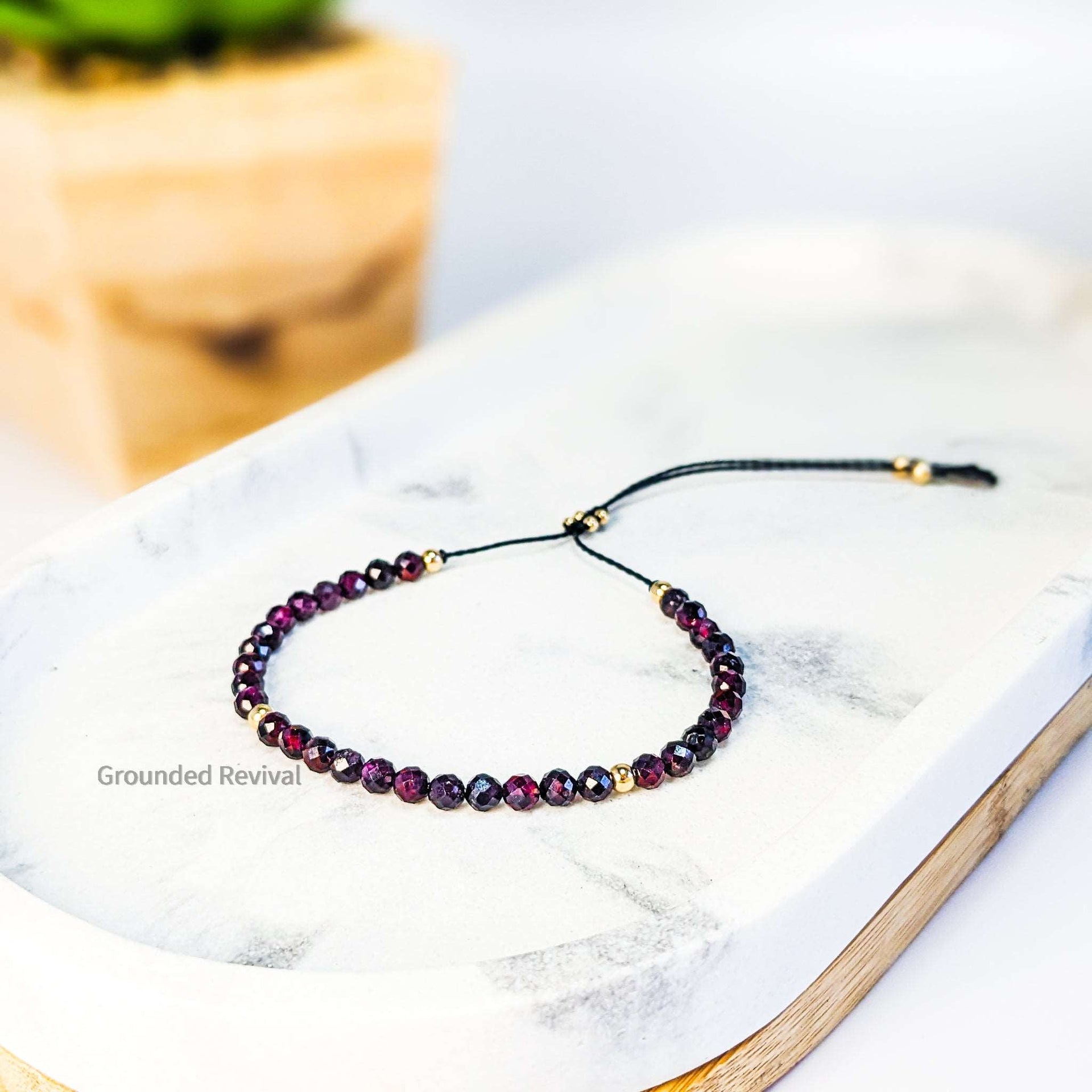 Garnet Tassel Tasbih Bracelet | Women's Misbaha - 33 Beads, 4mm