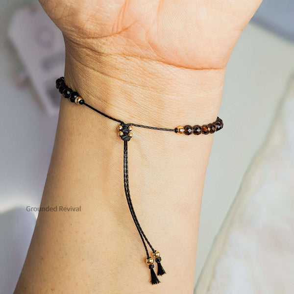 Garnet Tassel Tasbih Bracelet | Women's Misbaha - 33 Beads, 4mm