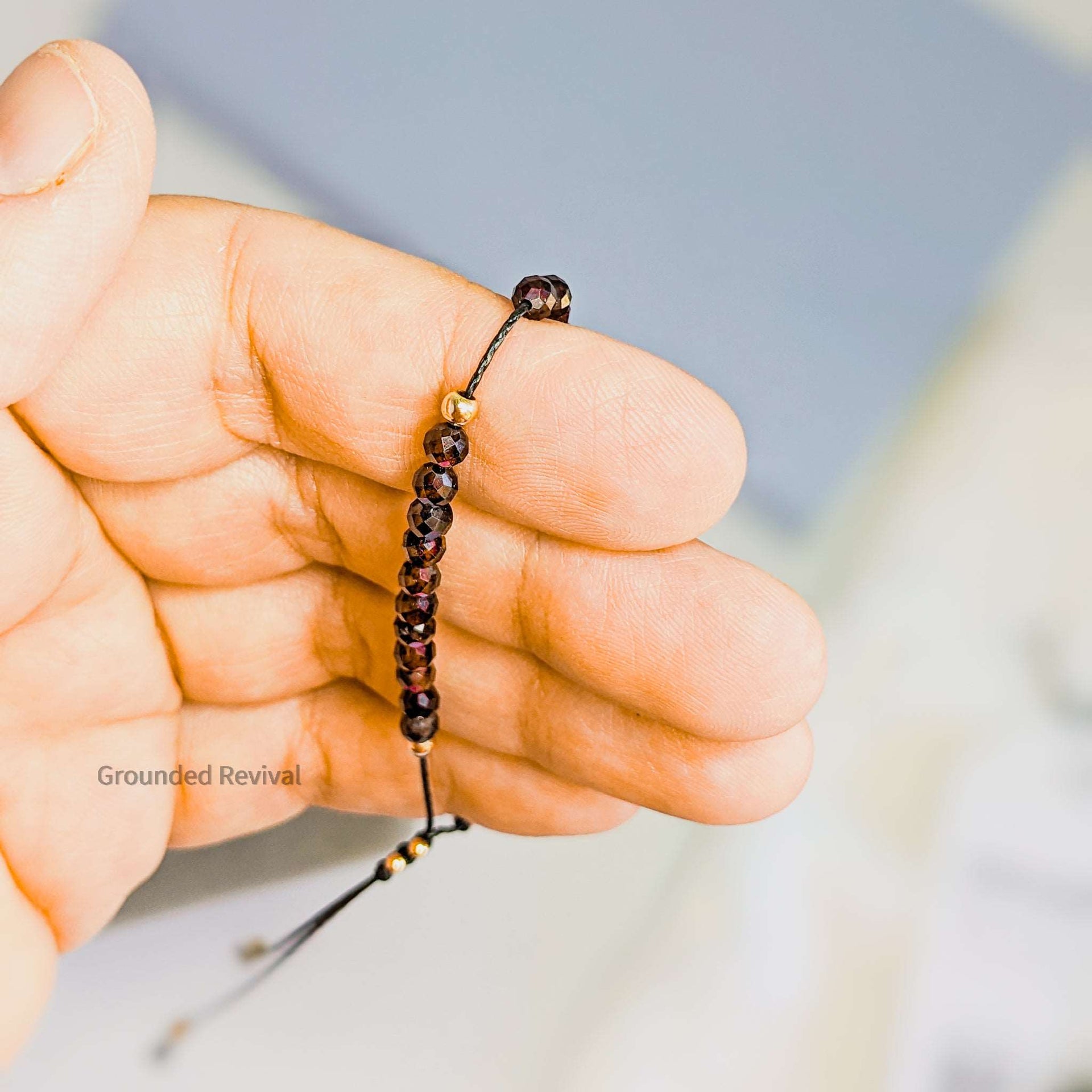 Garnet Tassel Tasbih Bracelet | Women's Misbaha - 33 Beads, 4mm