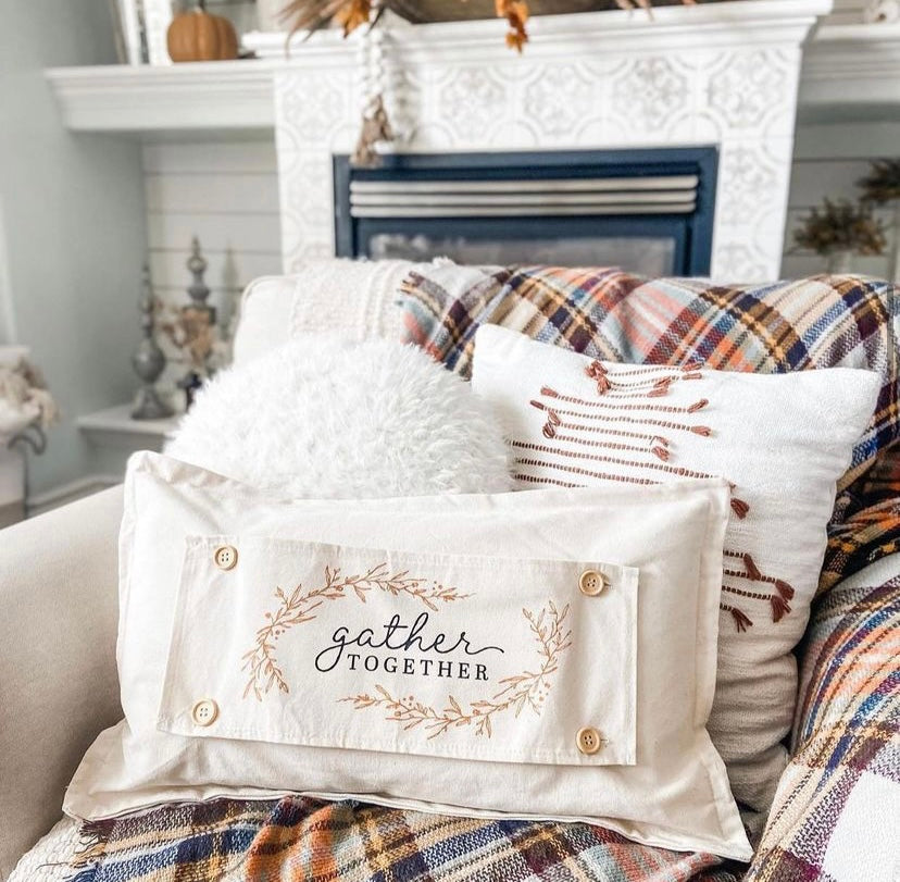 COVER ONLY: RECTANGLE NATURAL CREAM BOHO COVER (no insert)