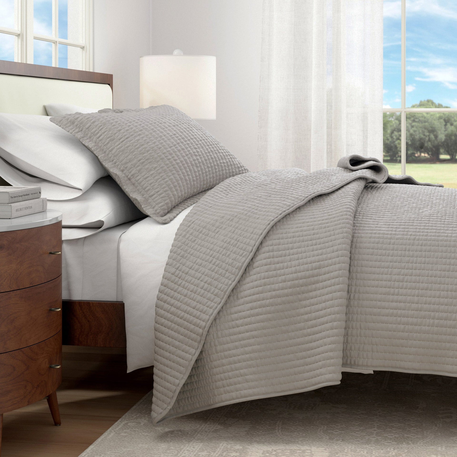 3-Piece Solid Quilt - Alicia Collection Great Bay Home