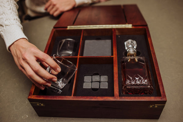 Whiskey Box Gift Set with Decanter Picnic Time Family of Brands