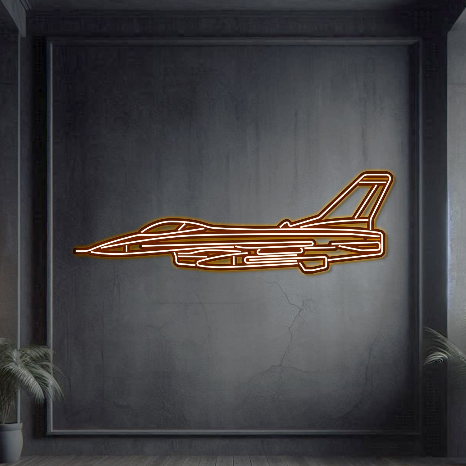 F-16 Falcon Metal Neon Aircraft Wall Art - NCN0038