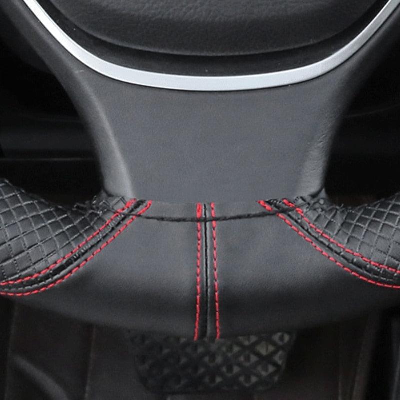 Genuine Leather Car Steering Wheel Cover Soft Anti slip Steering-Wheel Braid Cowhide Braid With Needles Thread Leather Steering Wheel Cover Heavy Duty Pure Cowhide Steering Wheel Cover, Genuine Leather Steering Wheel Cover