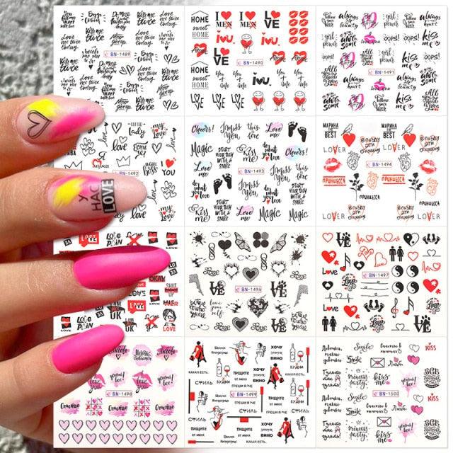 Geometrics Blue Flower Leaves Water Decals Stickers Special Floral Transfer Slider For Nails Decoration Nail Art Stickers Black White Flower Palm Leaf Nail Self-Adhesive Decals Nail Stickers Water Transfer Fresh Nail Decals for Nail Art Butterfly Palm