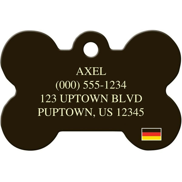 German Flag Pet ID Tag - Large Bone - Gifts for You 'n Me
