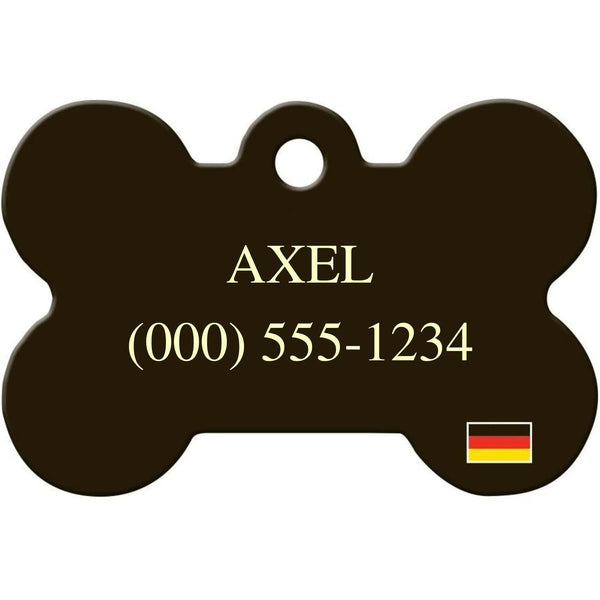 German Flag Pet ID Tag - Large Bone - Gifts for You 'n Me