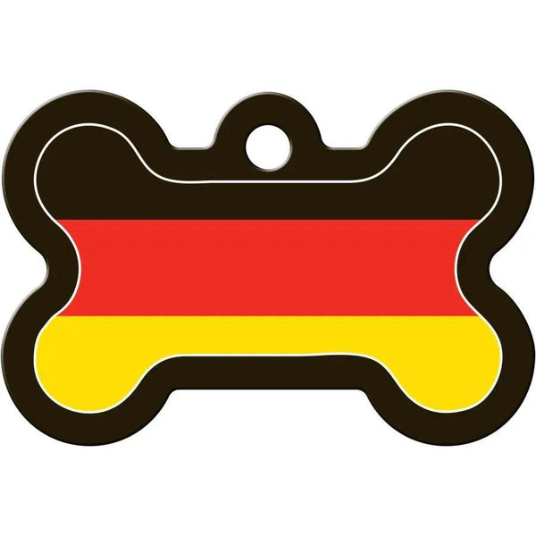 German Flag Pet ID Tag - Large Bone - Gifts for You 'n Me