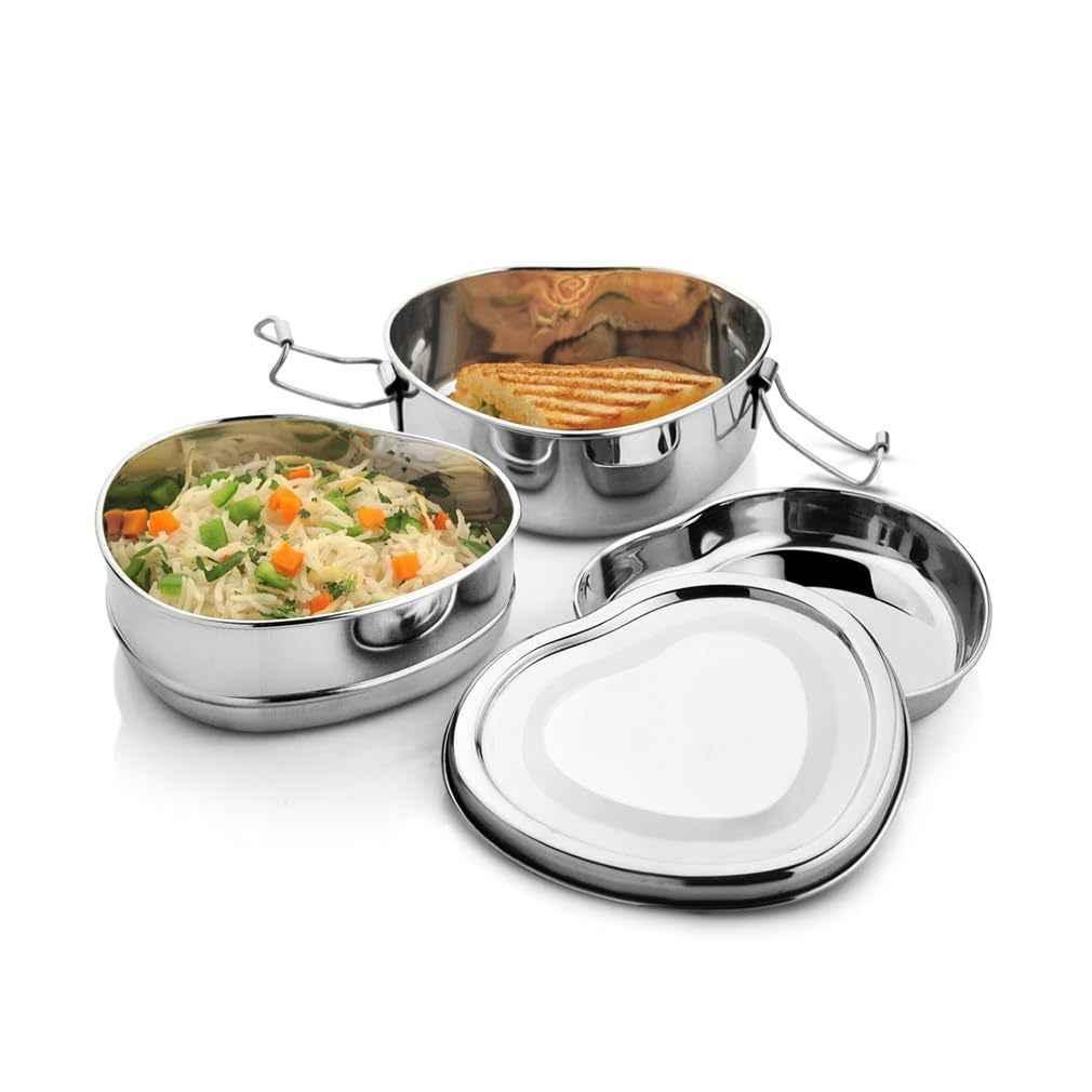 Stainless Steel Heart Shape Kids Lunch Box