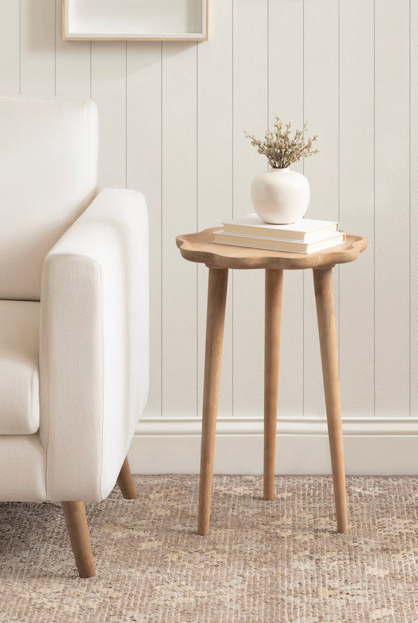 Alezar Scallop Wood Side Table