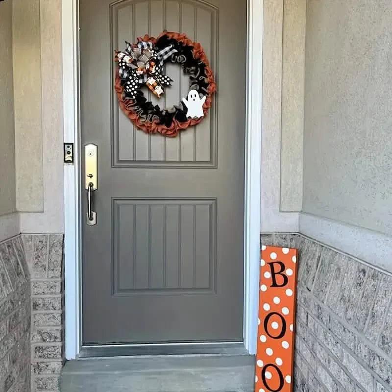 Ghost Halloween Wreath Front Door Décor