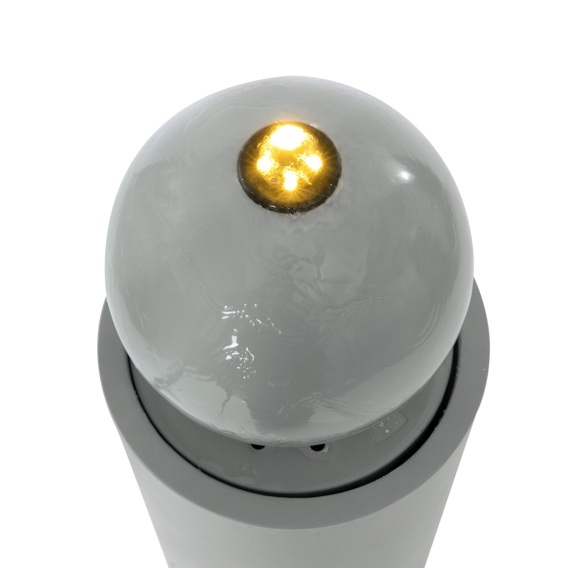 Metal Sphere Water Fountain Outdoor with LED