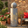 Metal Sphere Water Fountain Outdoor with LED