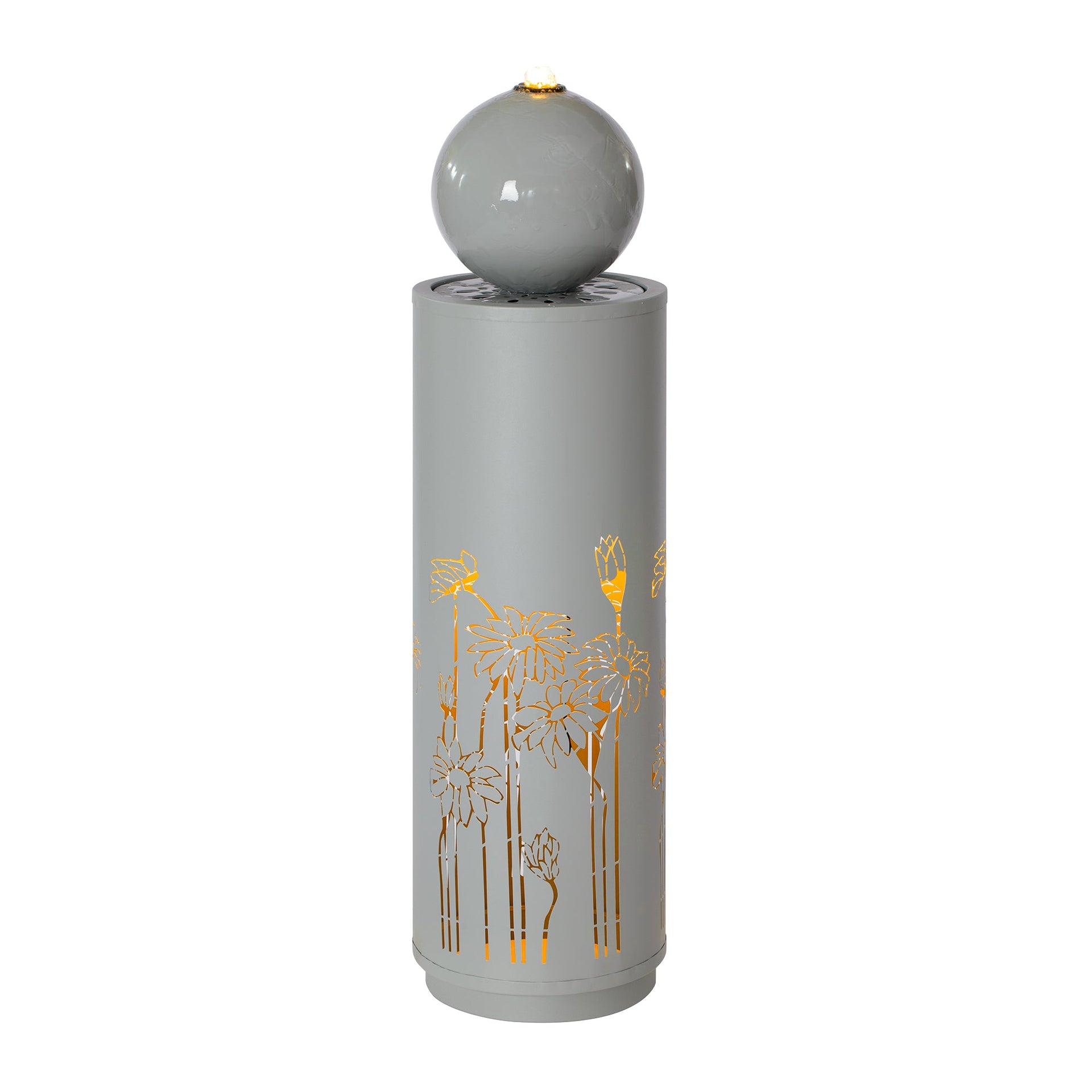 Metal Sphere Water Fountain Outdoor with LED