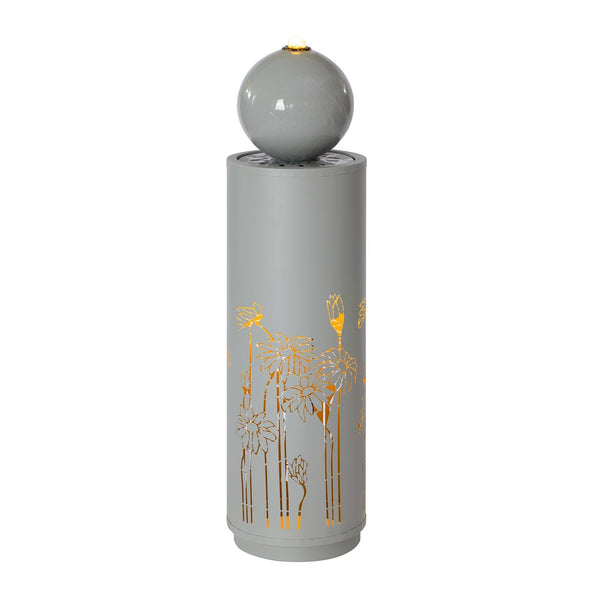 Metal Sphere Water Fountain Outdoor with LED