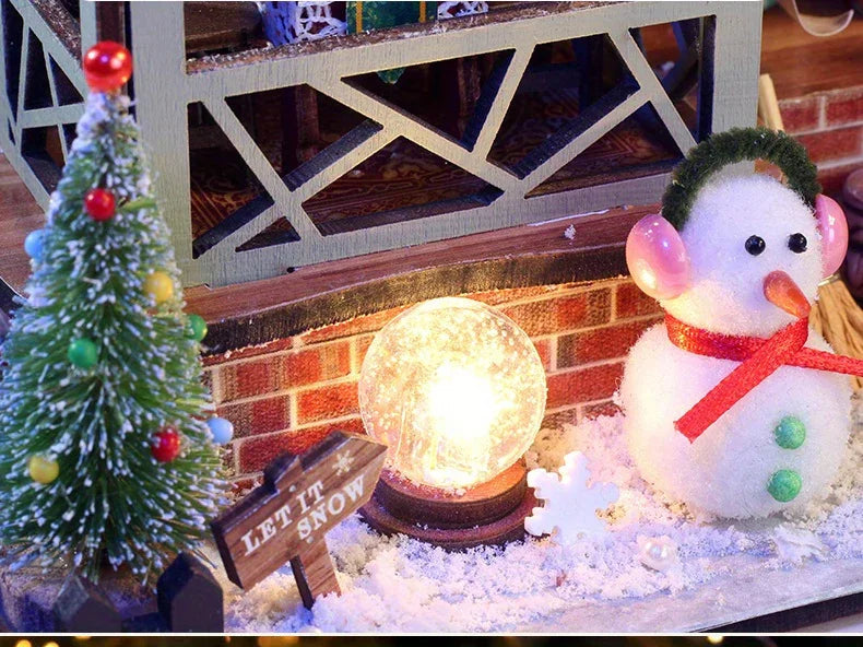 Gingerbread House Christmas Book Nook Kit with Wooden Details