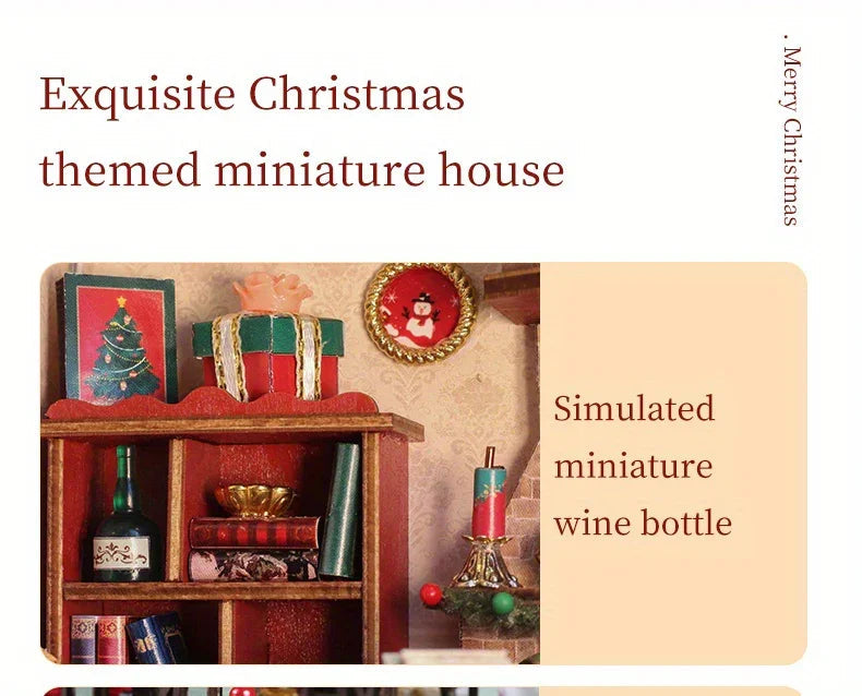 Gingerbread House Christmas Book Nook Kit with Wooden Details