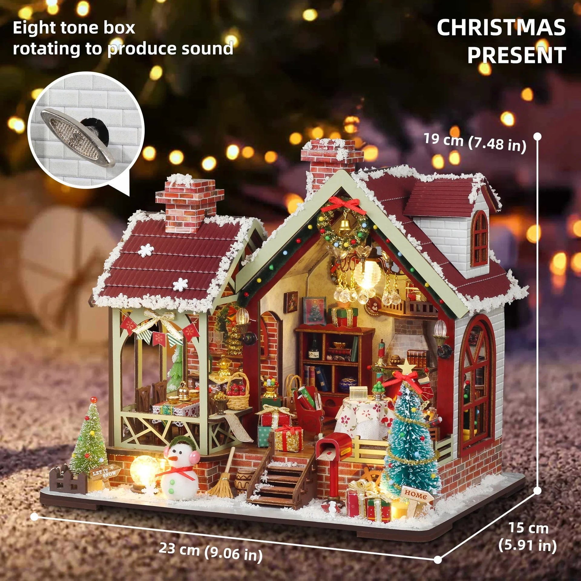 Gingerbread House Christmas Book Nook Kit with Wooden Details