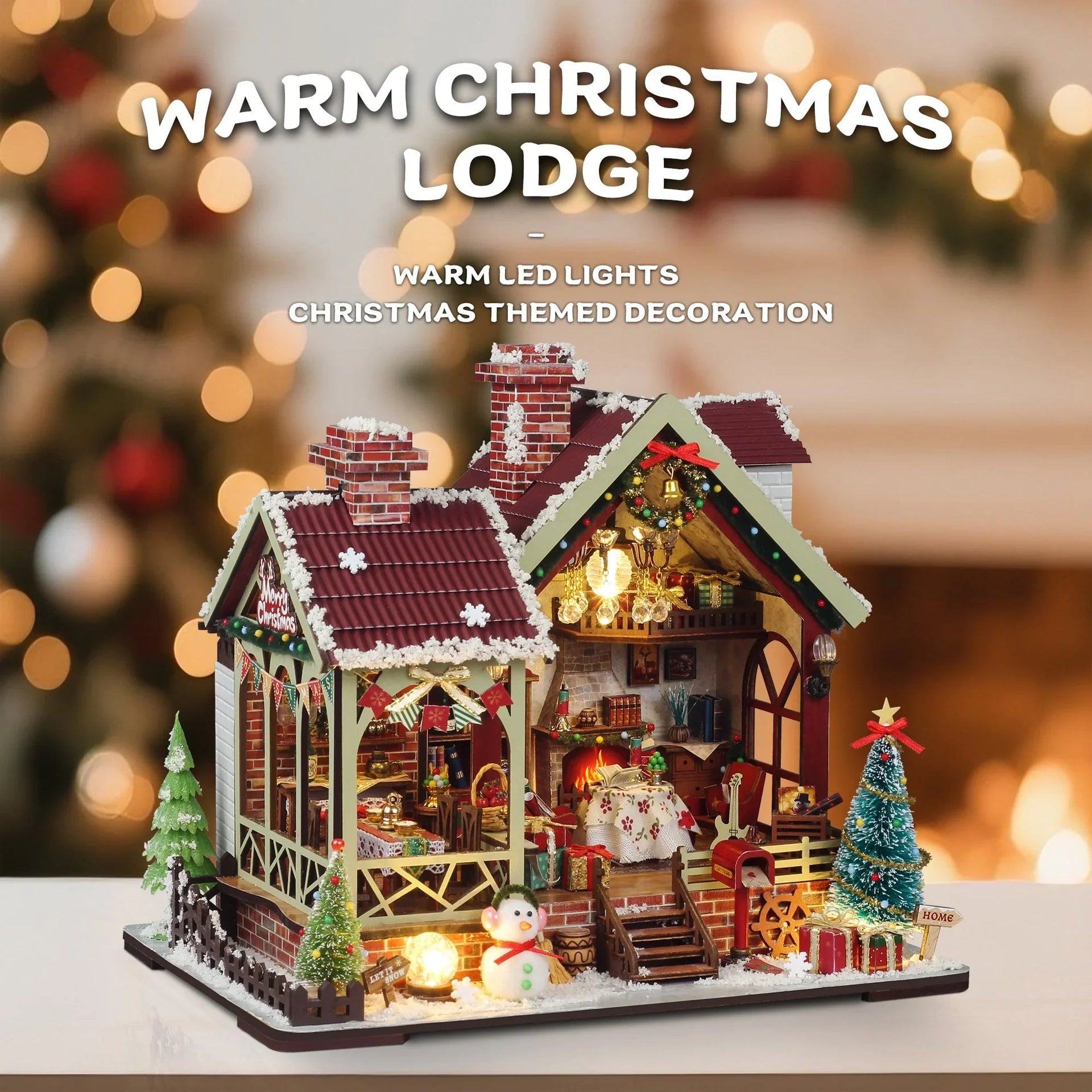 Gingerbread House Christmas Book Nook Kit with Wooden Details