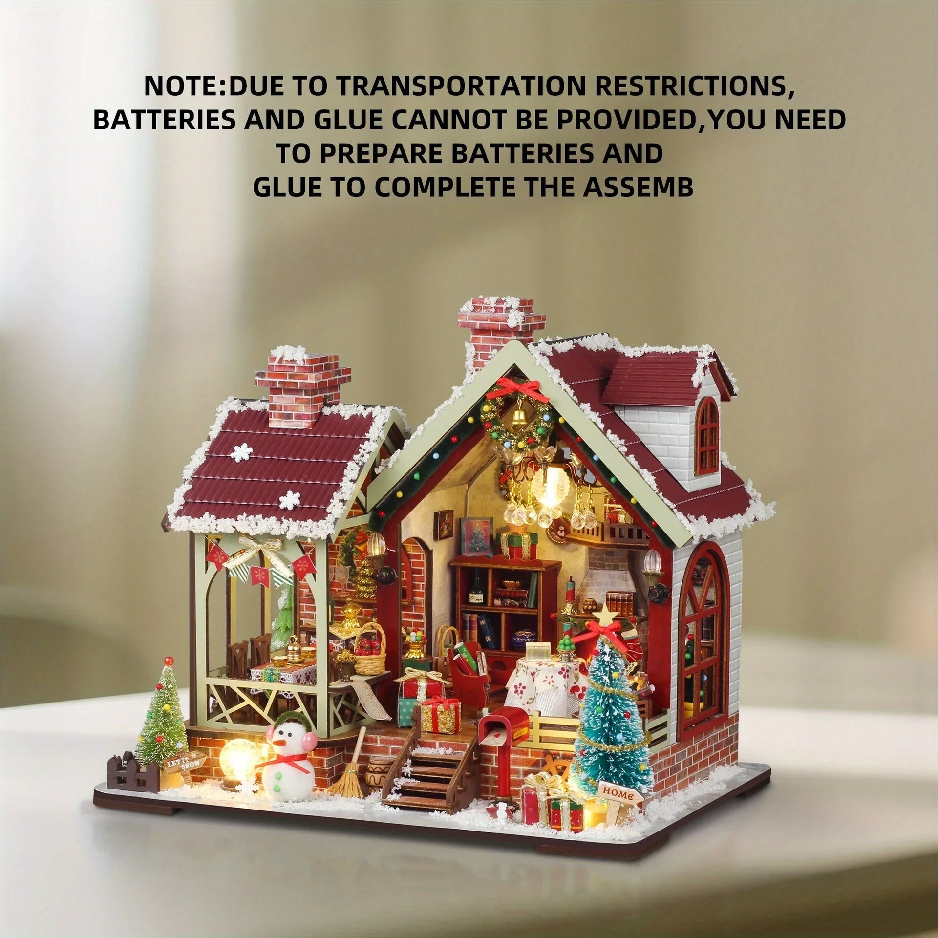 Gingerbread House Christmas Book Nook Kit with Wooden Details