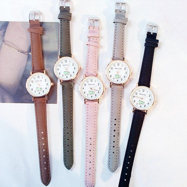 Girl Cute Watch Analog Childrens Quartz Comfortable Watch Girl Elementary School Fashion Girl Analog Watch Unisex Wrist Watches Stainless Steel Dial Leather Strap Watches Quartz Fashion Watch