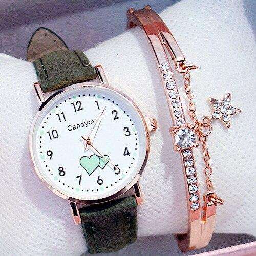 Girl Cute Watch Analog Childrens Quartz Comfortable Watch Girl Elementary School Fashion Girl Analog Watch Unisex Wrist Watches Stainless Steel Dial Leather Strap Watches Quartz Fashion Watch