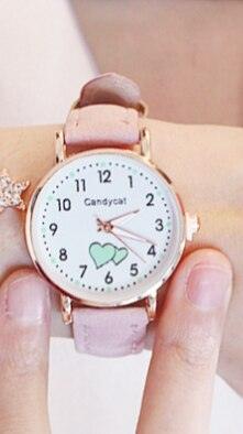 Girl Cute Watch Analog Childrens Quartz Comfortable Watch Girl Elementary School Fashion Girl Analog Watch Unisex Wrist Watches Stainless Steel Dial Leather Strap Watches Quartz Fashion Watch