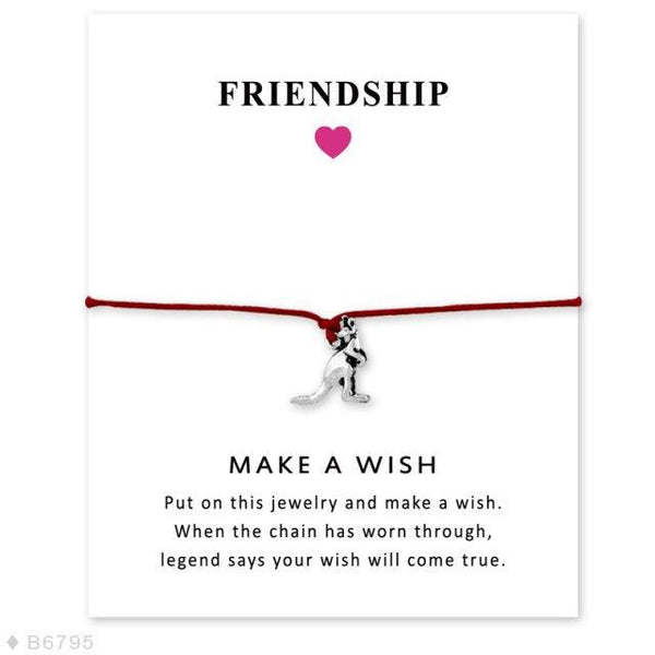 Girls Adjustable Friendship Statement Yellow Purple Blue With Card Silver Kangaroo Charm Bracelets Promise Distance Matching Lovely Charm Bracelets For Mom And Daughter Son Best Friends