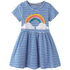 Girl's Cotton Casual Striped Jersey Dress