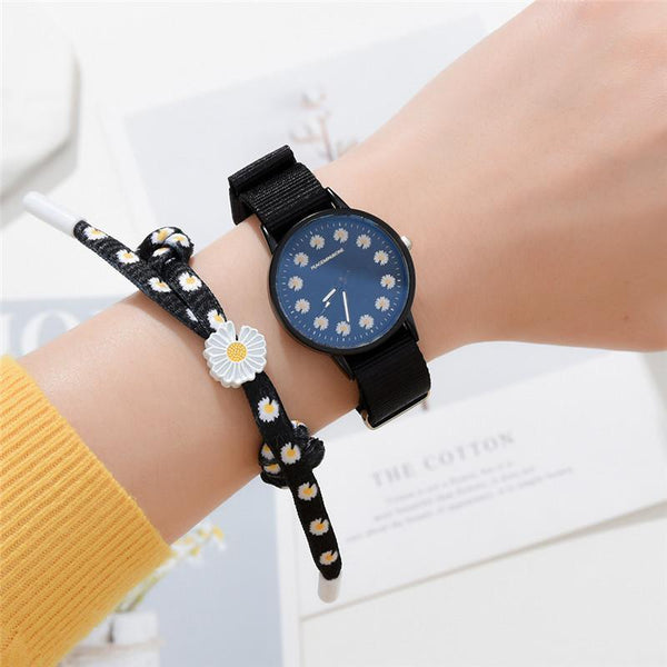 Girls Small Elegant Wrist Watch Women Fashion Nylon Strap Dress Quartz Watch Simple Wild Girlfriends Couple Watch Analog Quartz Watches With Nylon Strap Nylon Band Wristwatch