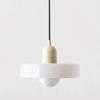 Green Glass Pendant Light - Beige & White