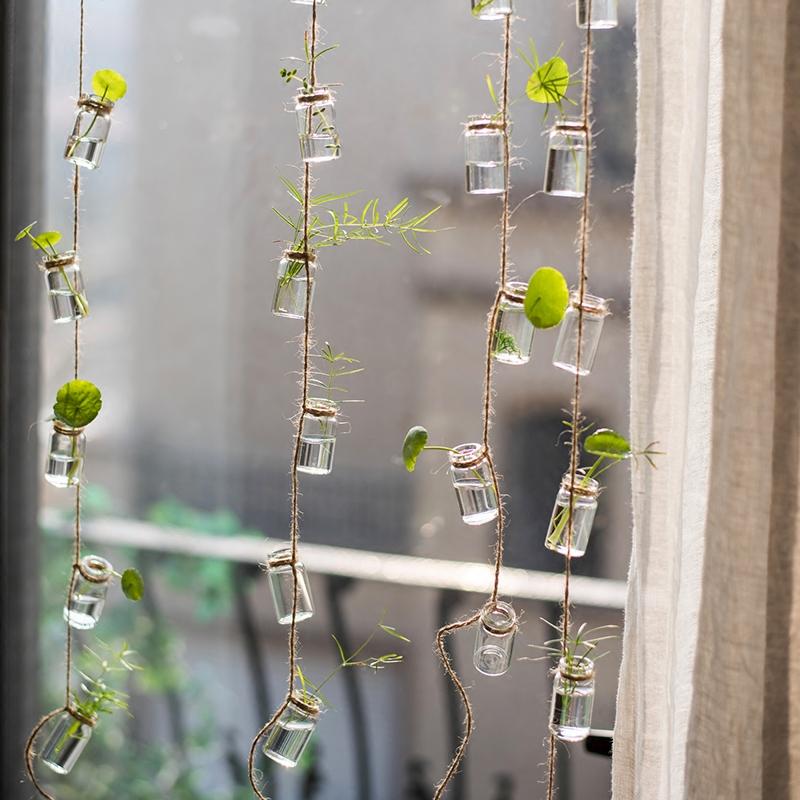 Glass Planter Rope Hanging Small Planter 55