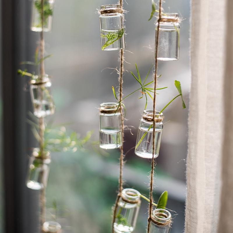 Glass Planter Rope Hanging Small Planter 55