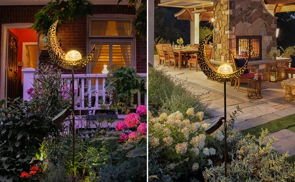 Glass Solar Garden Light - Cracked Sphere