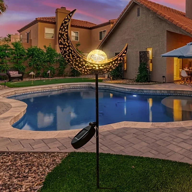 Glass Solar Garden Light - Cracked Sphere