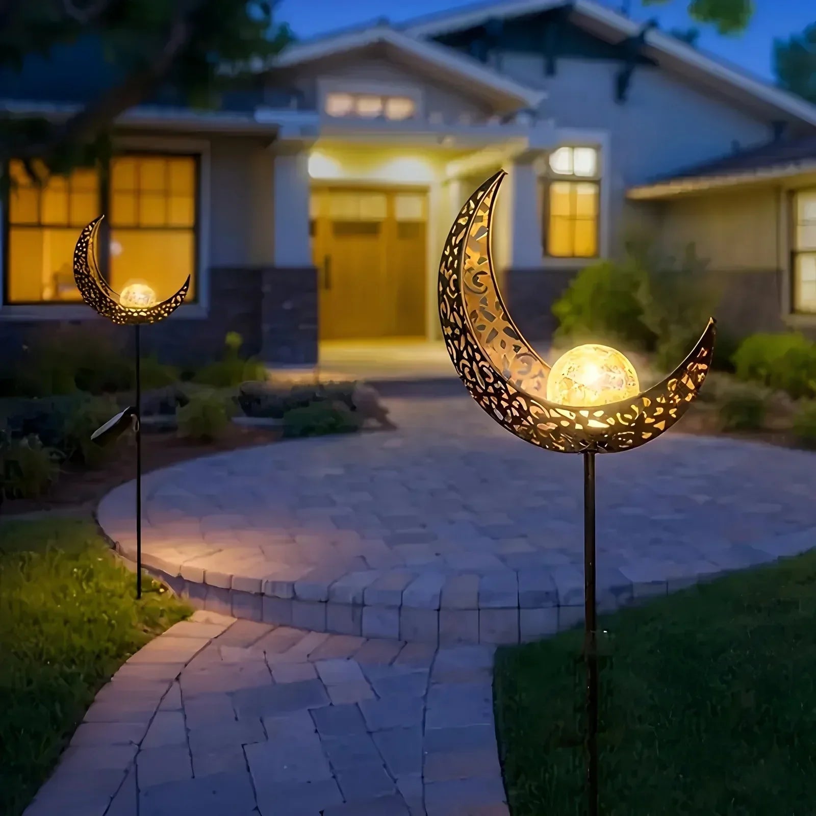 Glass Solar Garden Light - Cracked Sphere