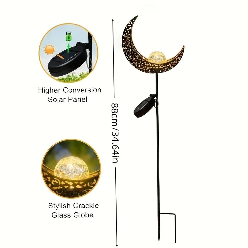 Glass Solar Garden Light - Cracked Sphere