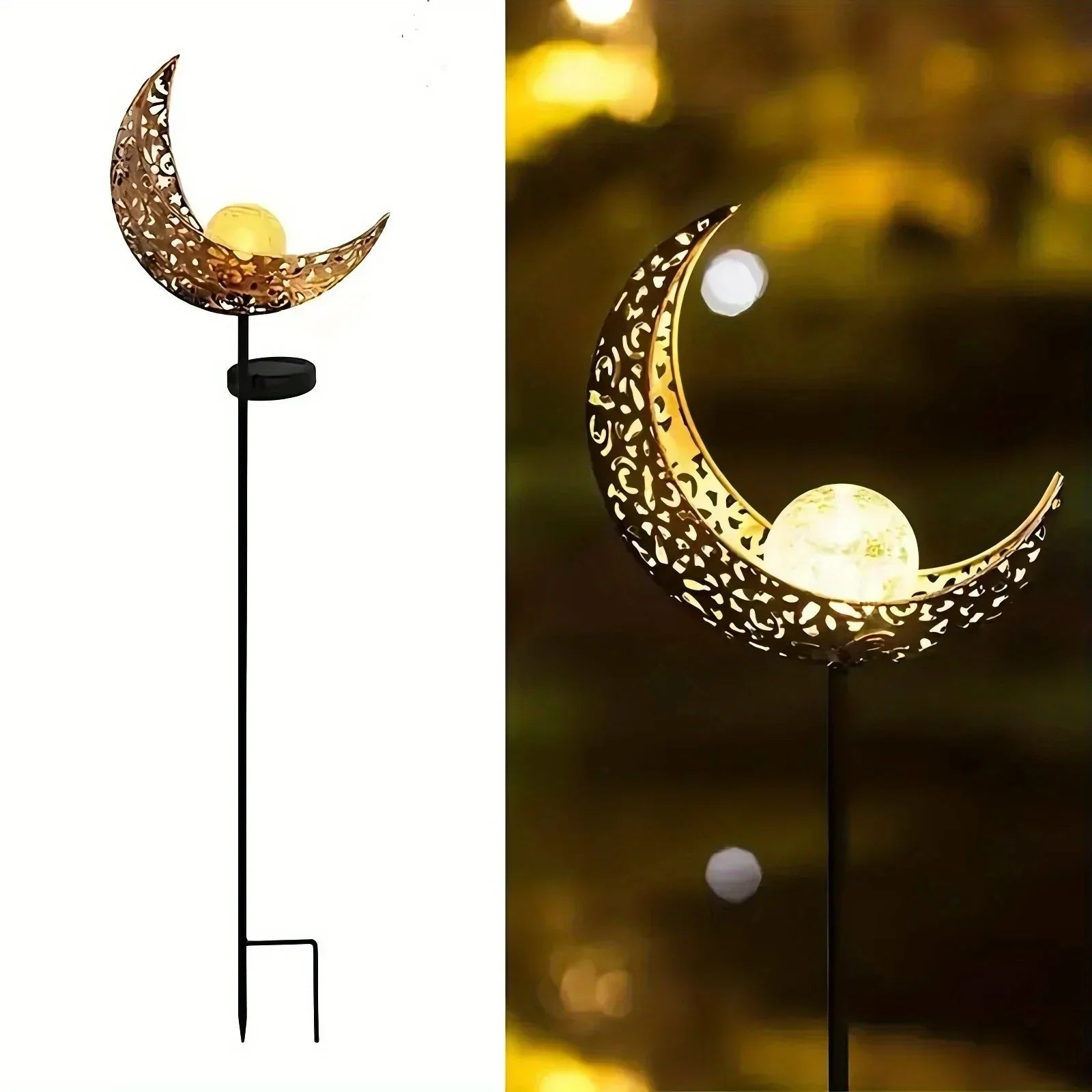 Glass Solar Garden Light - Cracked Sphere
