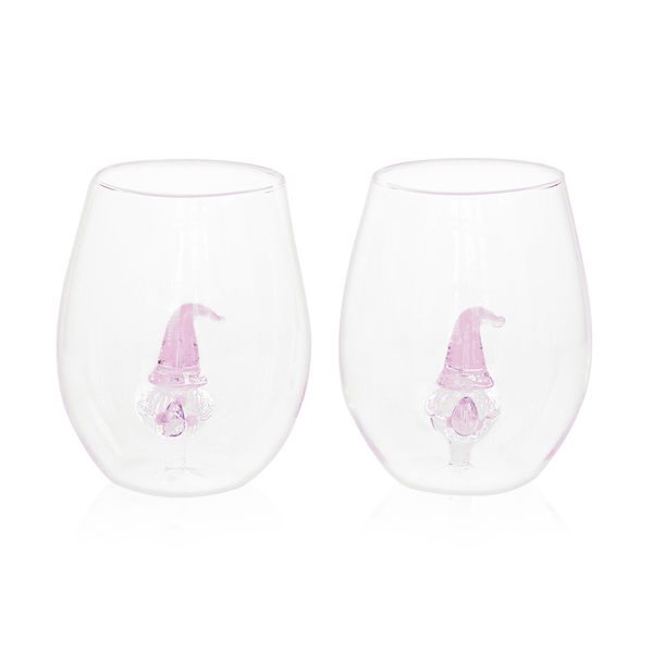 3D Easter Gnome Stemless Wine Glasses