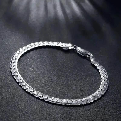 Gleaming Treasure Elegant 925 Sterling Silver Bracelet