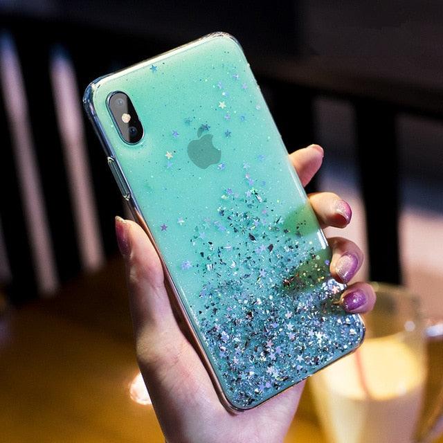 Glitter Luxury Soft Phone Case For iPhone 13 mini 12 Pro 11 ProMax For iPhone XR XS Max X 8 7 6s 6 Plus Back Cover Case Fashion Glitter Silicone Clear Shiny Sparkly Soft Flexible Shock-Absorbing Slim Protective Case