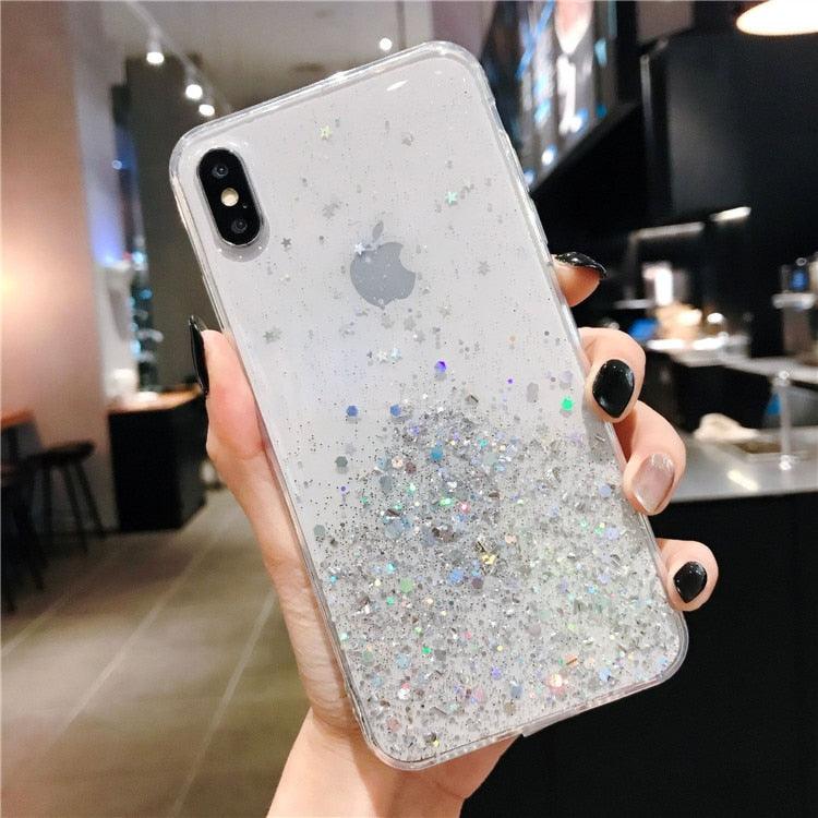 Glitter Luxury Soft Phone Case For iPhone 13 mini 12 Pro 11 ProMax For iPhone XR XS Max X 8 7 6s 6 Plus Back Cover Case Fashion Glitter Silicone Clear Shiny Sparkly Soft Flexible Shock-Absorbing Slim Protective Case