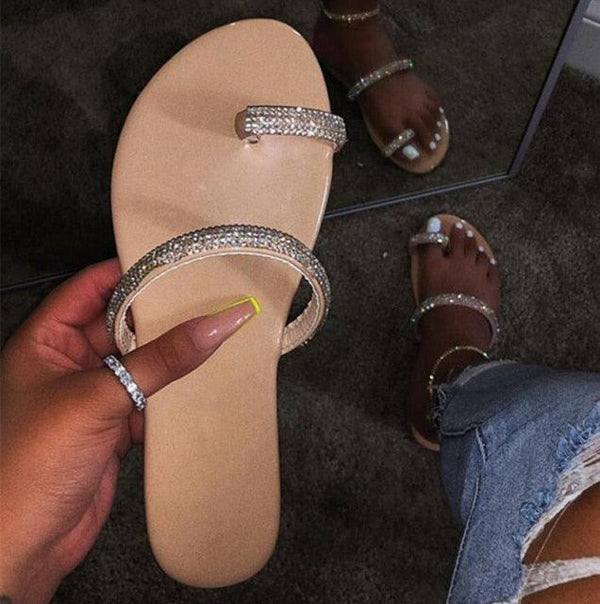 Glitter Slippers Women Summer Sandals Fashion Bling Candy Color Flip Flops Beach Diamond Flat Outdoor Sandals Slip On Sandals Slide Glitter Bling Casual Sandal Flat Open Toe Sparkle Slides