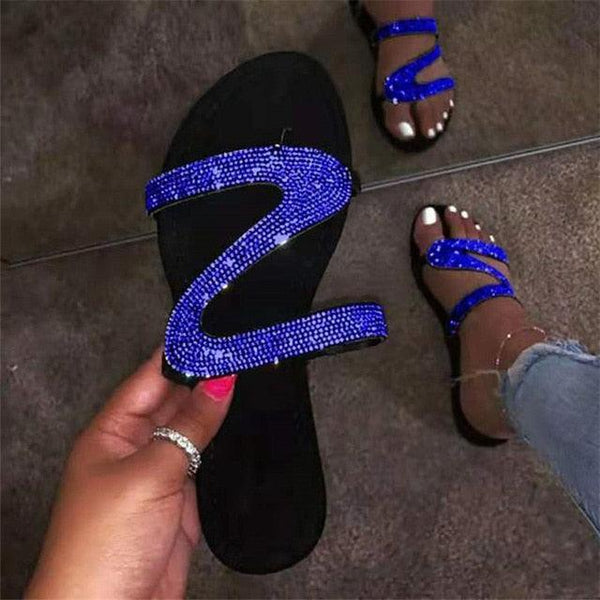 Glitter Slippers Women Summer Sandals Fashion Bling Candy Color Flip Flops Beach Diamond Flat Outdoor Sandals Slip On Sandals Slide Glitter Bling Casual Sandal Flat Open Toe Sparkle Slides