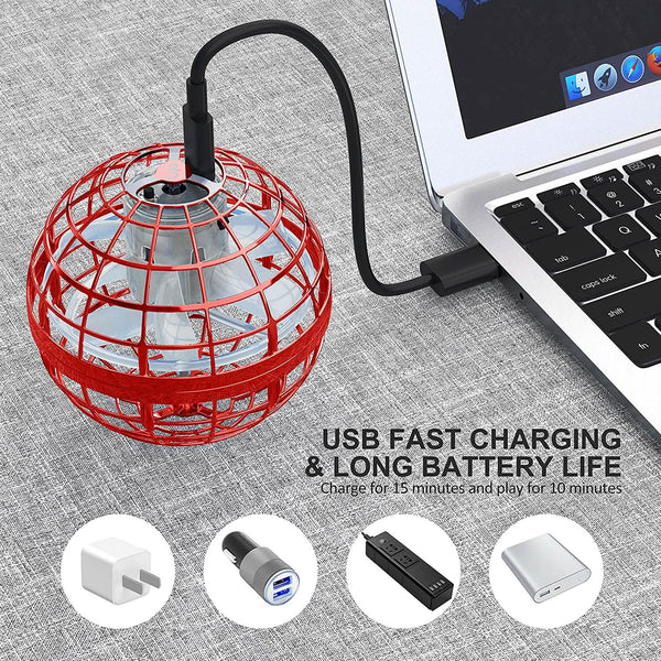 Flying Orb Ball Rechargeable Boomerang Spinner UFO Drone Toy