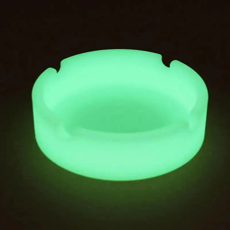 Glow In The Dark Ashtray For Smoking Cigarette Silicone Luminous Unique Design Rubber Soft Fluorescent Ashtrays