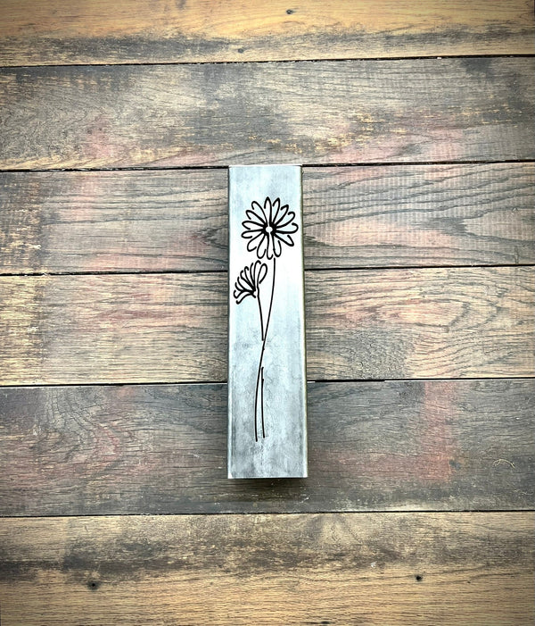 Glowing Daisies Luminary Pillar w/ Solar Cap | 12-inch, 14-inch, 16-inch