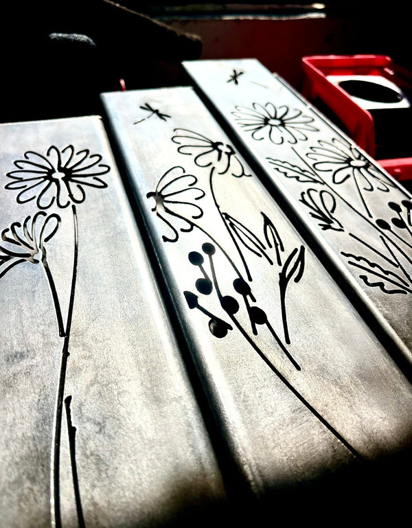 Glowing Daisies Luminary Pillar w/ Solar Cap | 12-inch, 14-inch, 16-inch