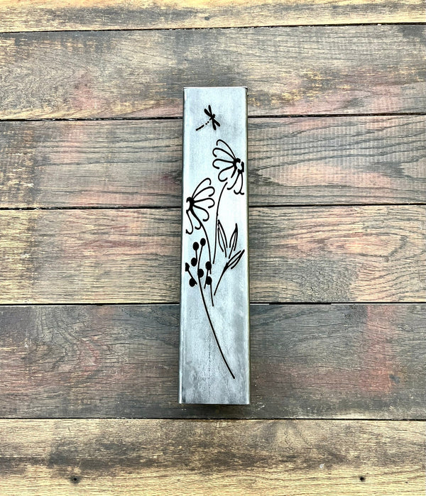 Glowing Daisies Luminary Pillar w/ Solar Cap | 12-inch, 14-inch, 16-inch